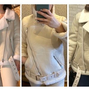Faux Shearling Moto Jacket